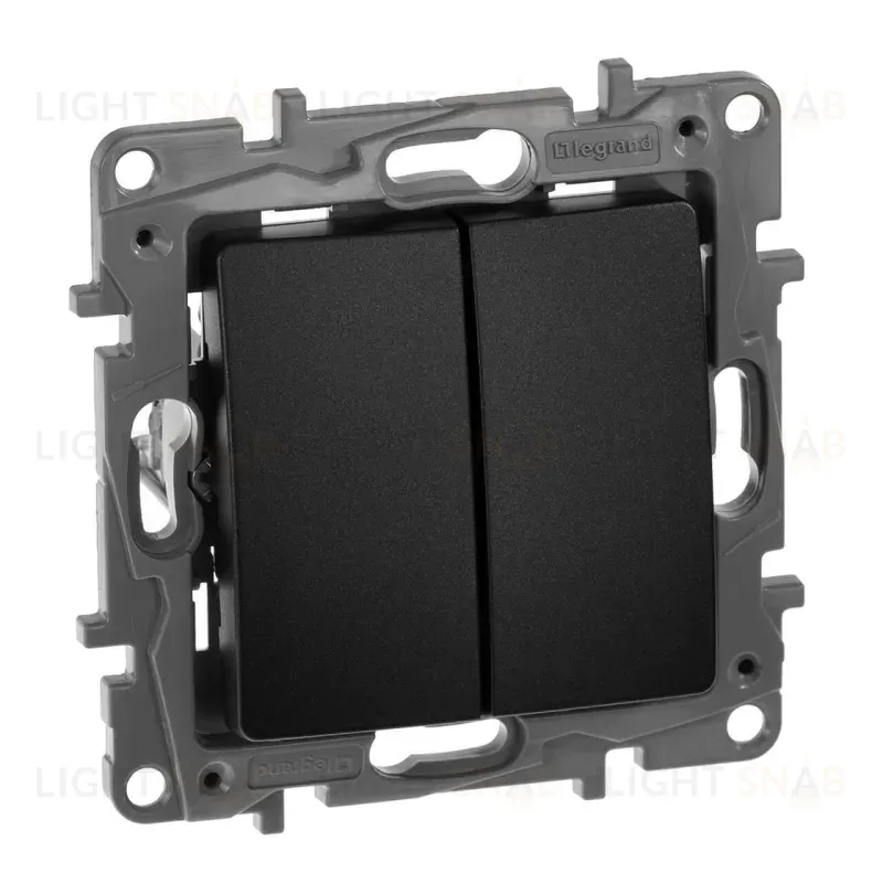 Выключатель двухклавишный Legrand Etika 10A 250V антрацит 672602 672602