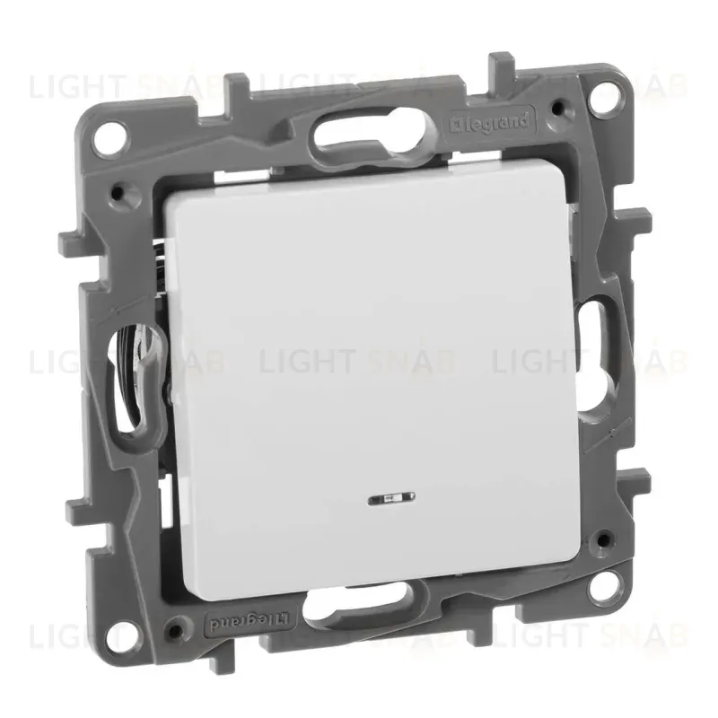 Переключатель одноклавишный Legrand Etika с подсветкой 10A 250V белый 672215 672215