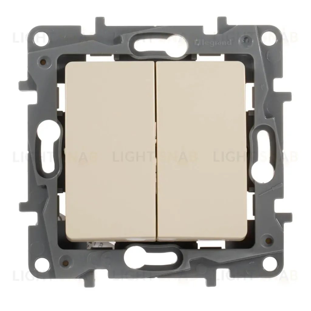 Выключатель двухклавишный Legrand Etika 10A 250V белый 672202 672202