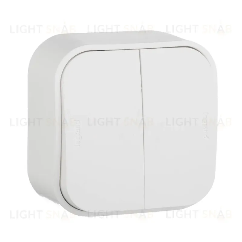 Выключатель двухклавишный Legrand Quteo 10A 250V белый 782202 782202