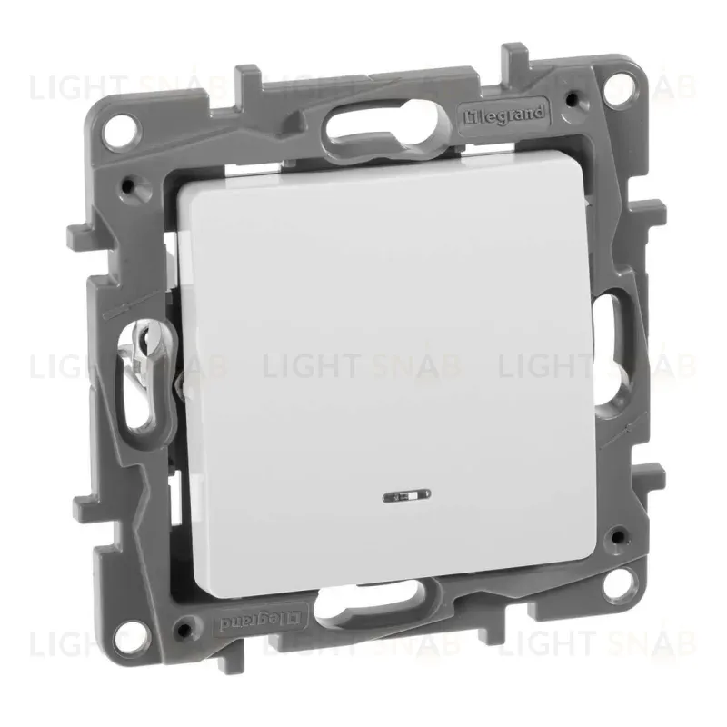 Выключатель одноклавишный Legrand Etika 10A 250V с подсветкой белый 672203 672203