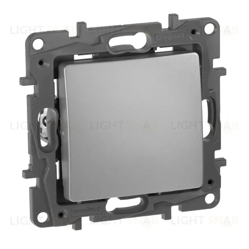 Выключатель одноклавишный Legrand Etika 10A 250V алюминий 672401 672401