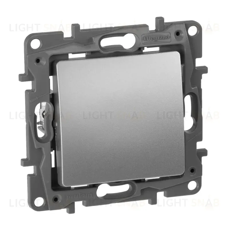 Переключатель одноклавишный Legrand Etika 10A 250V алюминий 672405 672405