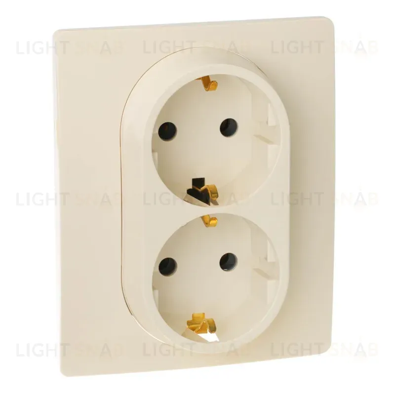 Розетка 2X2К+З Legrand Etika 16A 250V с/з винтовой зажим немецкий стандарт слоновая кость 672323 672323
