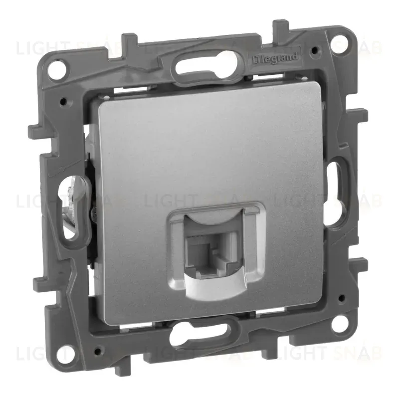 Розетка телефонная RJ11 Legrand Etika алюминий 672440 672440