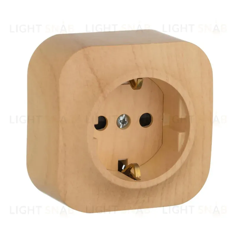 Розетка 2К+З Legrand Quteo 16A 250V с/з со шторками дерево 782280 782280