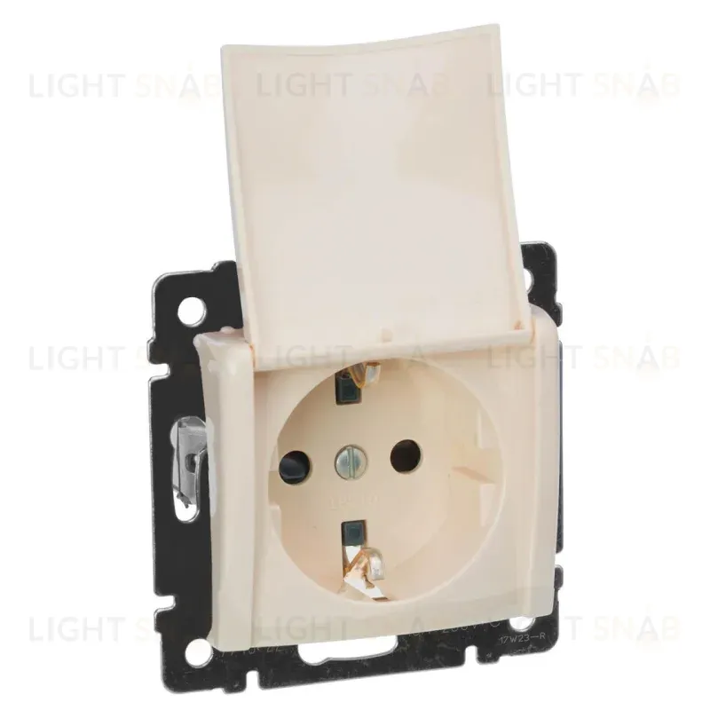 Розетка 2К+3 Legrand Valena 16A 250V с/з с крышкой винтовой зажим слоновая кость 774322 774322
