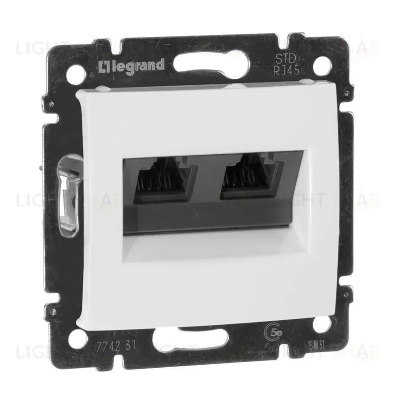 Розетка компьютерная 2хRJ45 Legrand Valena 5e кат UTP с захватами белая 774231 774231