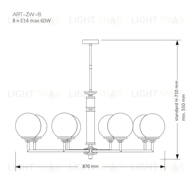 Подвесная люстра Kutek Mood Artu Glass ART-ZW-8 (Z) G ART-ZW-8(Z)G