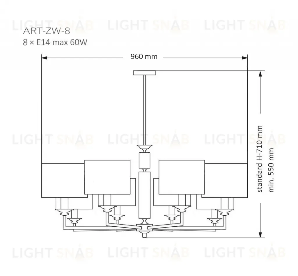Подвесная люстра Kutek Mood Artu ART-ZW-8 (N) ART-ZW-8(N)