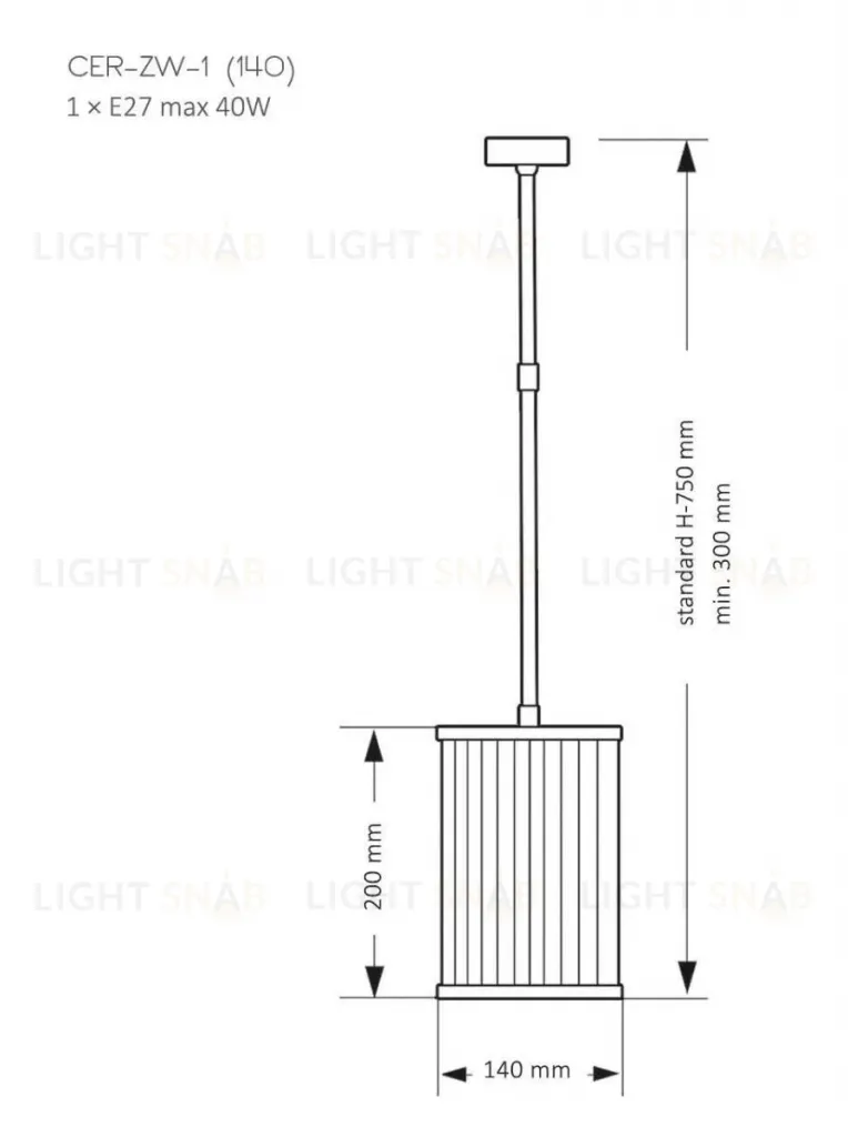 Подвесной светильник Kutek Mood Cero CER-ZW-1 (N) 140 CER-ZW-1(N)140