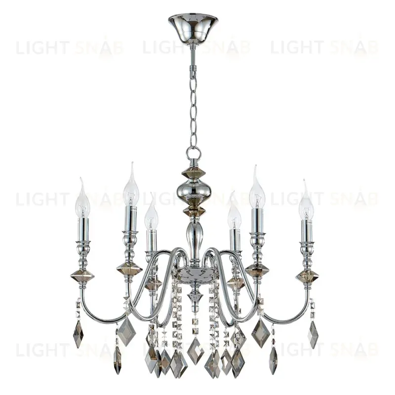 Подвесная люстра Crystal Lux MERCEDES SP6 CHROME/SMOKE MERCEDES SP6 CHROME/SMOKE