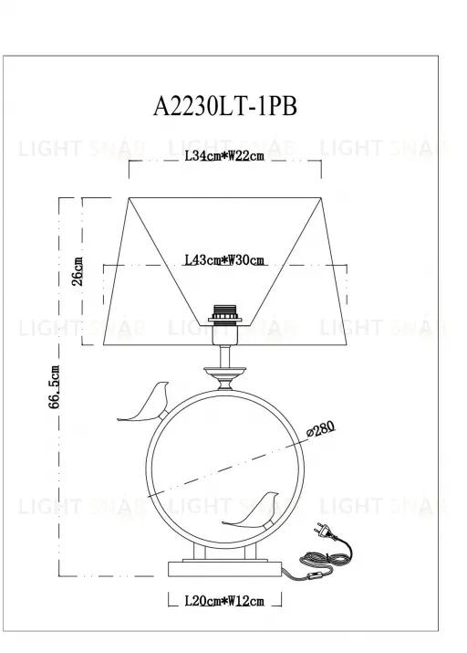 Настольная лампа Arte Lamp Rizzi A2230LT-1PB A2230LT-1PB