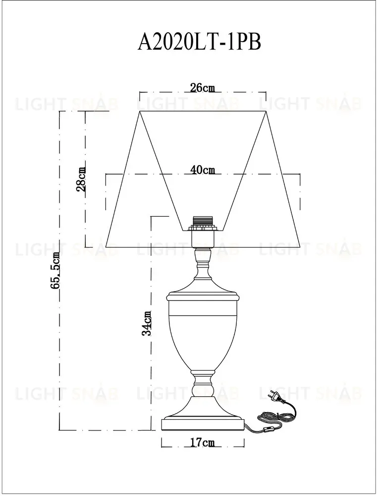 Настольная лампа Arte Lamp Radison A2020LT-1PB A2020LT-1PB