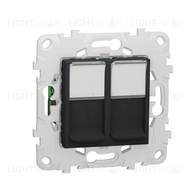 Розетка компьютерная RJ45X2 Schneider Electric Unica New Cat. 6 UTP NU542454 NU542454