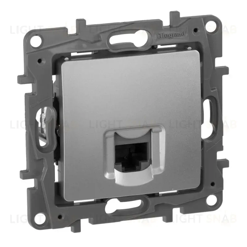 Розетка компьютерная RJ45 Legrand Etika 5 кат UTP алюминий 672441 672441