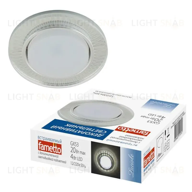 Встраиваемый светильник Fametto Luciole DLS-L155 GX53 GLASSY/CLEAR 3D DLS-L155 GX53 GLASSY/CLEAR 3D