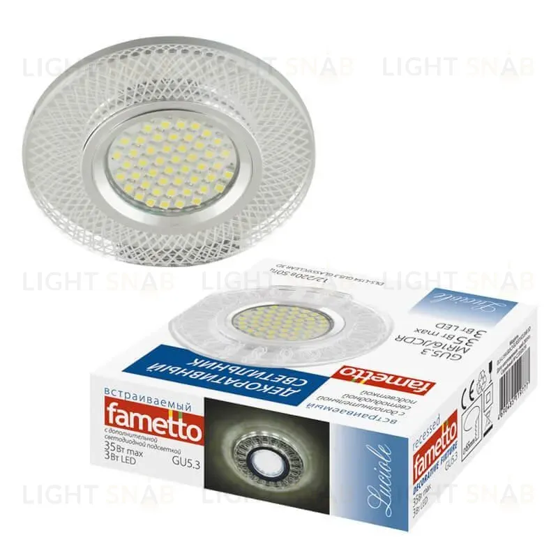 Встраиваемый светильник Fametto Luciole DLS-L154 GU5.3 GLASSY/CLEAR 3D DLS-L154 GU5.3 GLASSY/CLEAR 3D