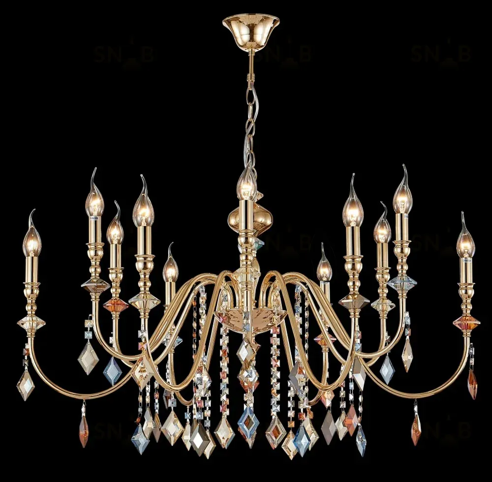 Подвесная люстра Crystal Lux MERCEDES SP6+6 GOLD/COLOR MERCEDES SP6+6 GOLD/COLOR