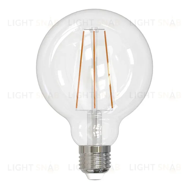 Лампа светодиодная филаментная (UL-00004862) Uniel E27 10W 3000K прозрачная LED-G95-10W/3000K/E27/CL PLS02WH LED-G95-10W/3000K/E27/CL PLS02WH картон