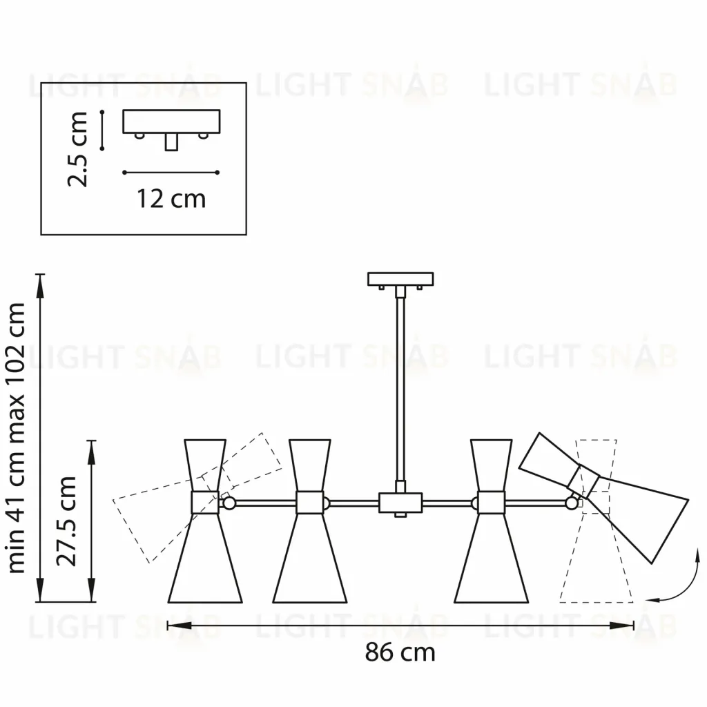 Люстра на штанге Lightstar 816086 816086