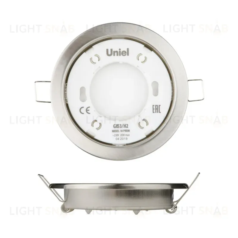 Встраиваемый светильник (UL-00005054) Uniel GX53/H2 Nickel 10 Prom GX53/H2 Nickel 10 Prom