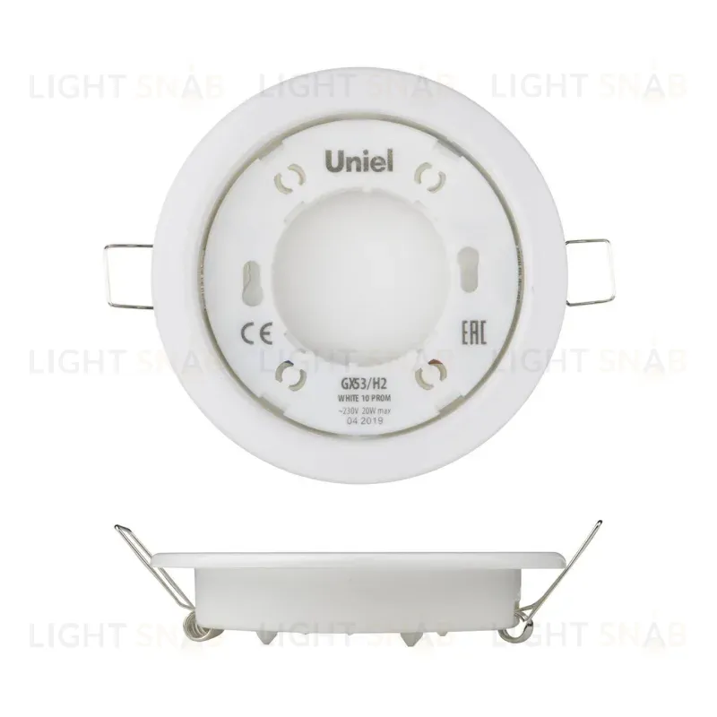Встраиваемый светильник (UL-00005051) Uniel GX53/H2 White 10 Prom GX53/H2 White 10 Prom
