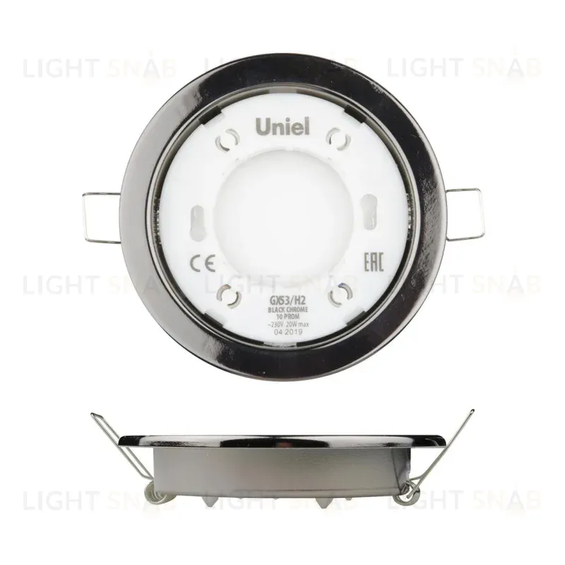 Встраиваемый светильник (UL-00005055) Uniel GX53/H2 Black Chrome 10 Prom GX53/H2 Black Chrome 10 Prom