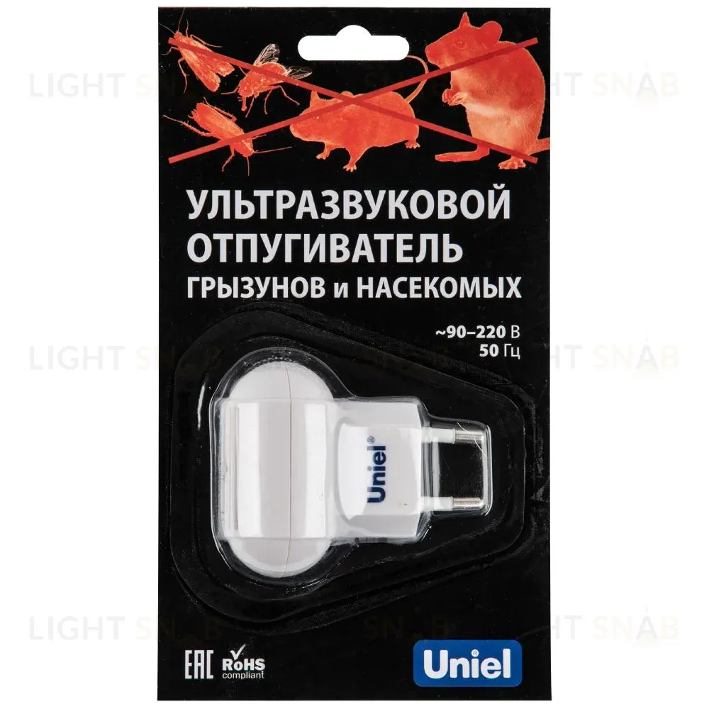 Ультразвуковой отпугиватель насекомых и грызунов (UL-00004561) Uniel UDR-E10 White UDR-E10 White