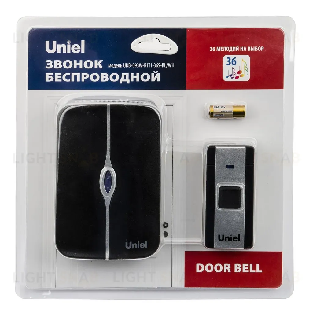 Звонок электронный (UL-00006438) Uniel UDB-093W-R1T1-36S-BL/WH UDB-093W-R1T1-36S-BL/WH