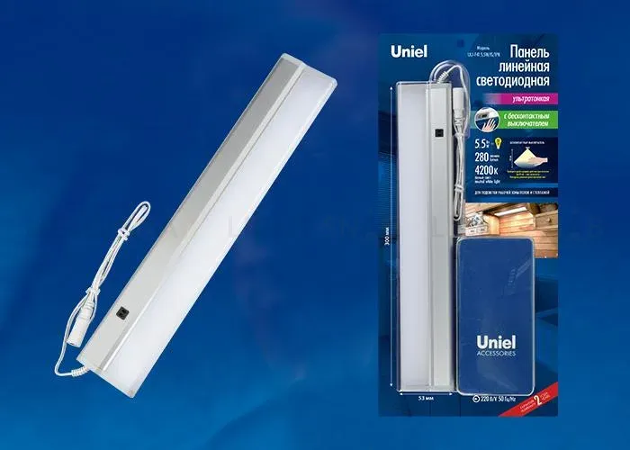 Мебельный светодиодный светильник (UL-00002882) Uniel ULI-F40-9W/4200K Sensor IP20 Silver ULI-F40-9W/4200K Sensor IP20 Silver