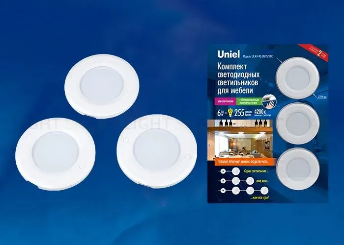 Мебельный светодиодный светильник (UL-00002886) Uniel ULI-F43-6W/4200K/DIM Sensor IP20 Silver ULI-F43-6W/4200K/DIM Sensor IP20 Silver