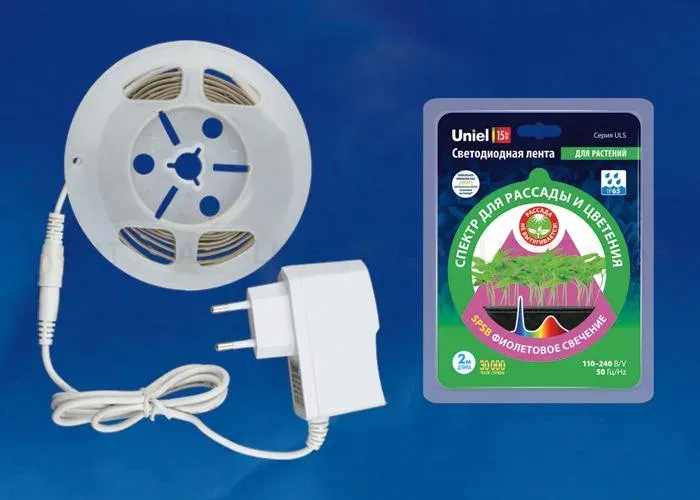 Светодиодная влагозащищенная лента (UL-00004101) Uniel 7,5W/m 42LED/m 2835SMD фиолетовый 2M ULS-P76-2835-42LED/m-IP65-2M-SPSB RRP18C00 ULS-P76-2835-42LED/m-IP65-2M-SPSB RRP18C00