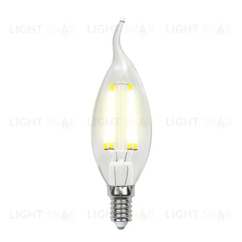 Лампа светодиодная филаментная (UL-00003248) Uniel E14 7,5W 3000K прозрачная LED-CW35-7,5W/WW/E14/CL GLA01TR LED-CW35-7,5W/WW/E14/CL GLA01TR картон