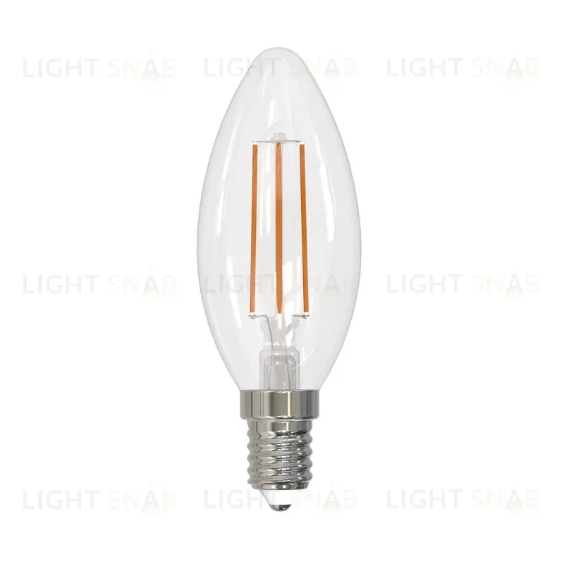Лампа светодиодная филаментная (UL-00005164) Uniel E14 11W 3000K прозрачная LED-C35-11W/3000K/E14/CL PLS02WH LED-C35-11W/3000K/E14/CL PLS02WH картон