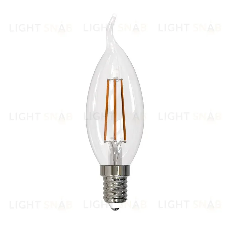 Лампа светодиодная филаментная (UL-00005168) Uniel E14 9W 3000K прозрачная LED-CW35-9W/3000K/E14/CL PLS02WH LED-CW35-9W/3000K/E14/CL PLS02WH картон