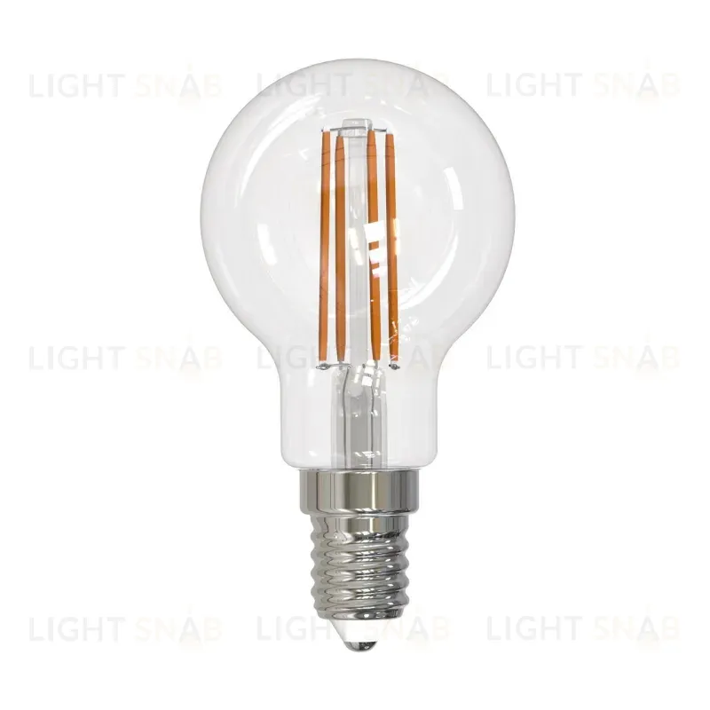 Лампа светодиодная филаментная (UL-00005177) Uniel E14 11W 4000K прозрачная LED-G45-11W/4000K/E14/CL PLS02WH LED-G45-11W/4000K/E14/CL PLS02WH картон