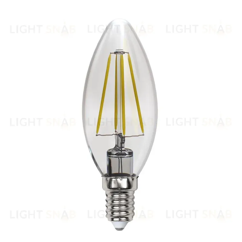 Лампа светодиодная филаментная (UL-00005900) Uniel E14 13W 4000K прозрачная LED-C35-13W/4000K/E14/CL PLS02WH LED-C35-13W/4000K/E14/CL PLS02WH картон