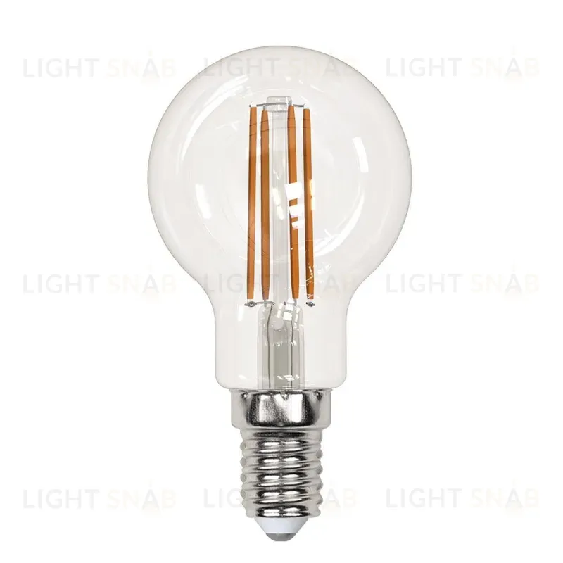 Лампа светодиодная филаментная (UL-00005905) Uniel E14 13W 3000K прозрачная LED-G45-13W/3000K/E14/CL PLS02WH LED-G45-13W/3000K/E14/CL PLS02WH картон