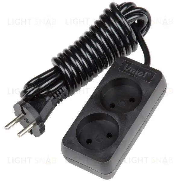 Удлинитель (UL-00003603) Uniel 2гн х 3м б/з Standard S-CD2-3 Black S-CD2-3 Black