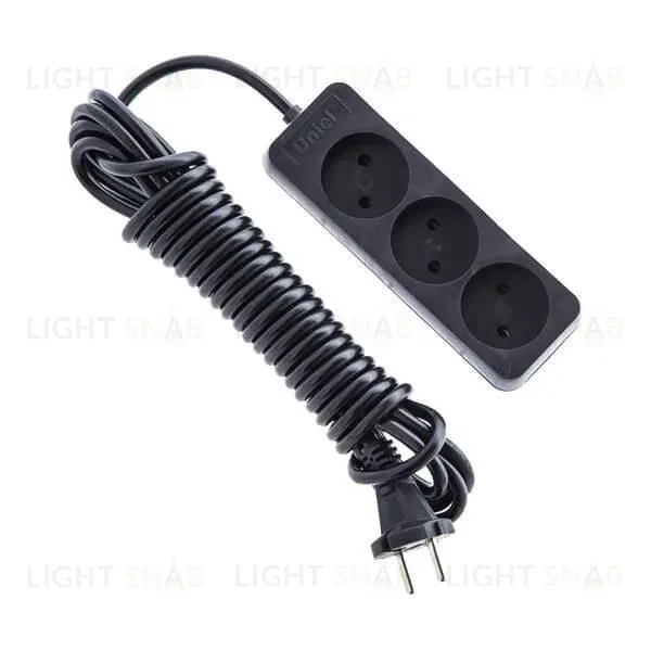 Удлинитель (UL-00003606) Uniel 3гн х 7м б/з Standard S-CD3-7 Black S-CD3-7 Black