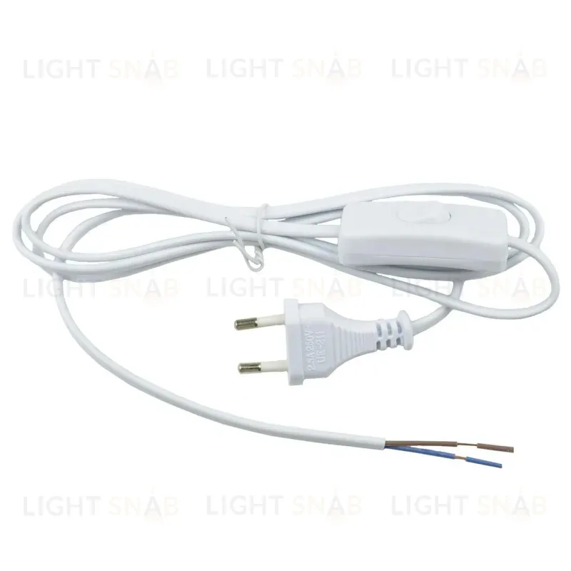 Шнур сетевой с вилкой и выключателем (UL-00004428) Uniel UCX-C10/02A-170 White UCX-C10/02A-170 White