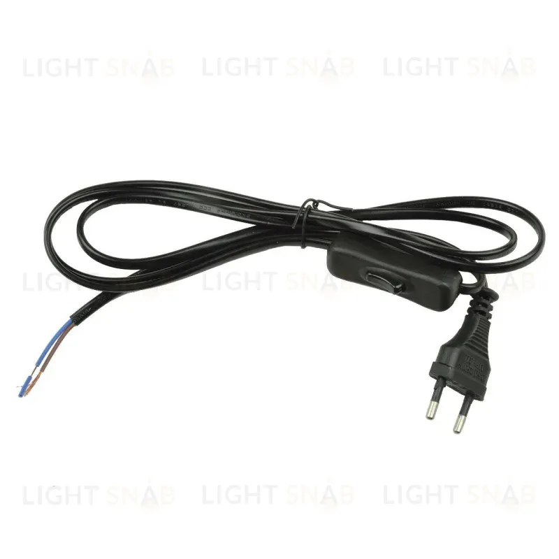 Шнур сетевой с вилкой и выключателем (UL-00004432) Uniel UCX-C11/02A-170 Black UCX-C11/02A-170 Black