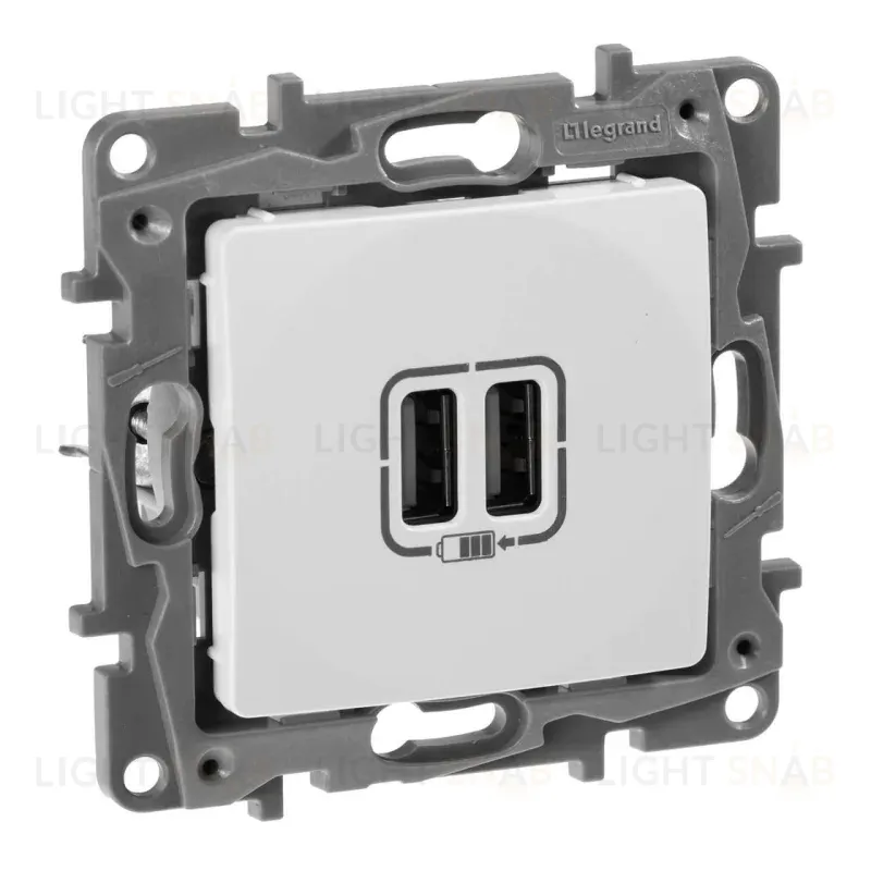 Розетка 2хUSB Legrand Etika белая 672294 672294