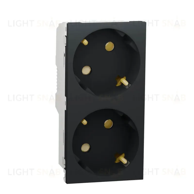 Розетка двойная Schneider Electric Unica New Modular с/з со шторками NU306754A NU306754A