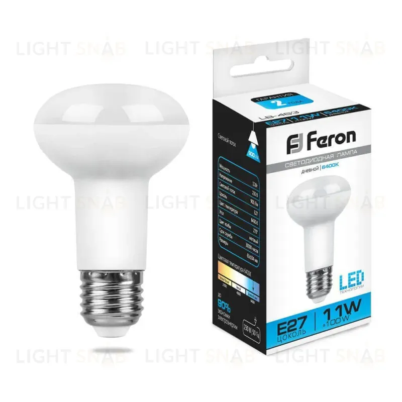 Лампа светодиодная Feron E27 11W 6400K Груша Матовая LB-463 25512 25512
