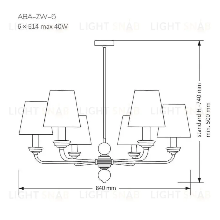 Подвесная люстра Kutek Mood Abano ABA-ZW-6 (Z/A) ABA-ZW-6(Z/A)