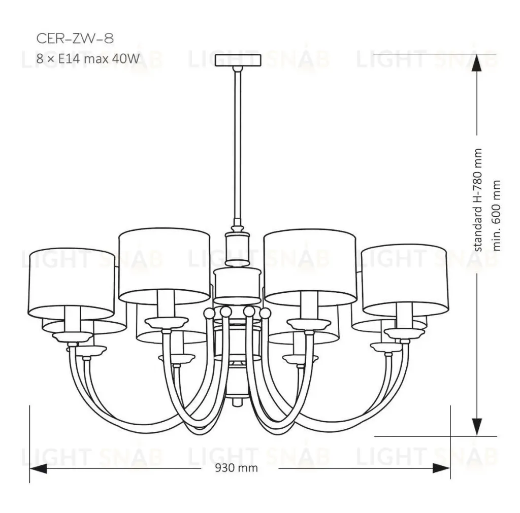 Подвесная люстра Kutek Mood Cero CER-ZW-8 (N) CER-ZW-8(N)