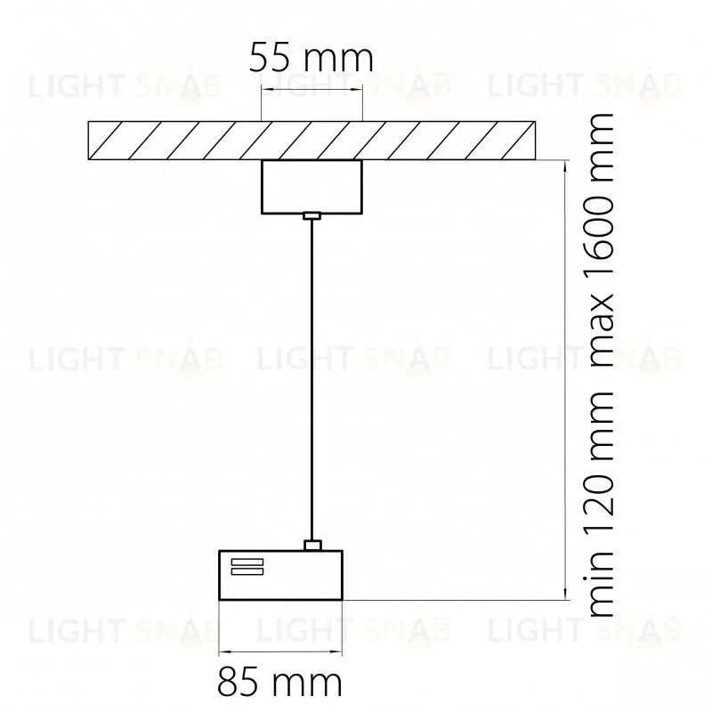 Питание подвесное Lightstar Track 1 gray 502199 502199