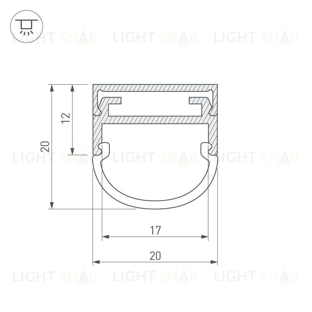 Профиль Arlight ARH-WIDE-B-H20-2000 ANOD 016188 016188